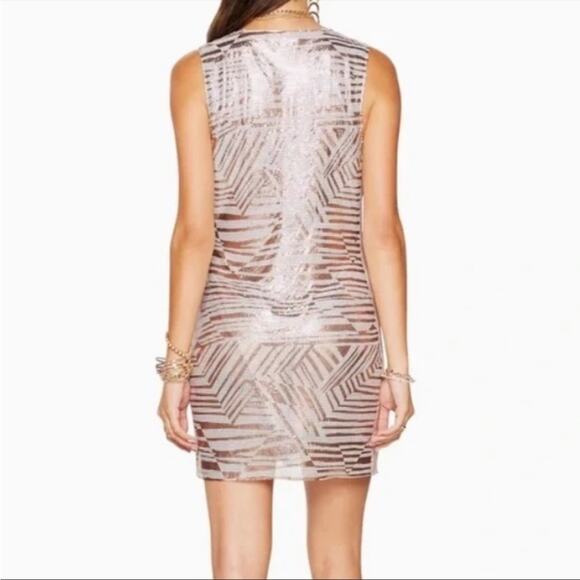 (70% OFF) NWT $495 Ramy Brook Printed Lola Surplus dress cream and rose pink 4 - Picture 7 of 8